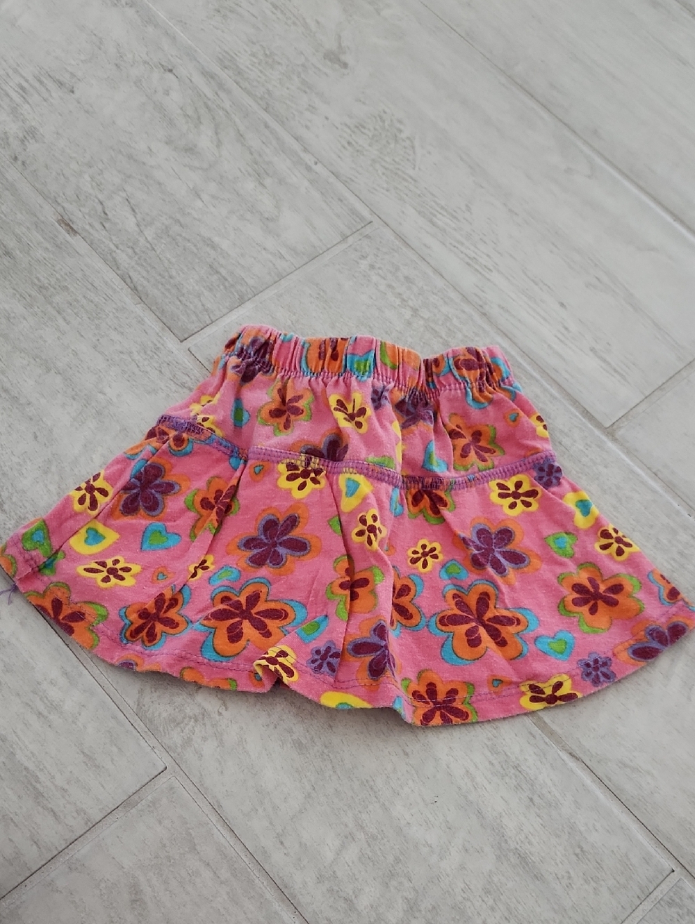 🐻 Fisher-Price Pink Floral Ruffle Skirt with Multicolor Flowers